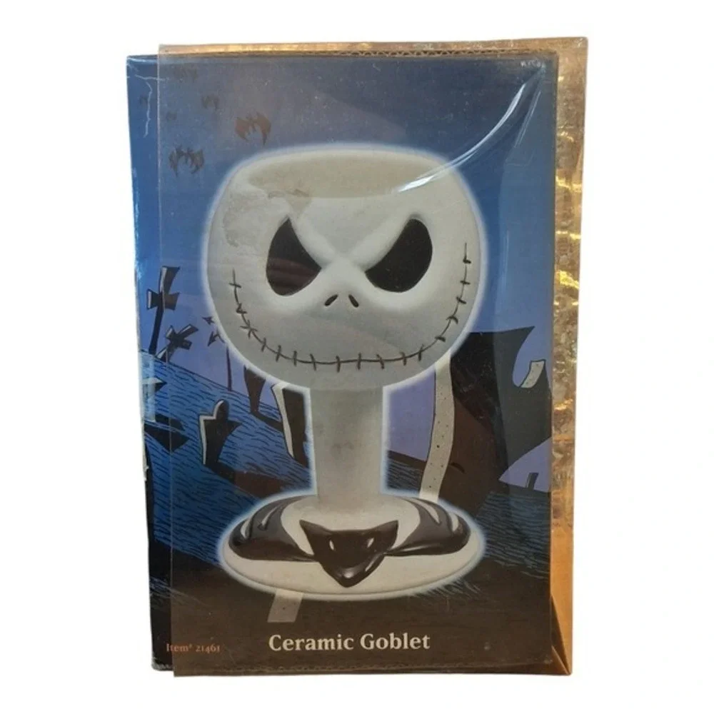 Rare Tim Burton Nightmare Before Christmas Jack Skellington Ceramic Goblet‎